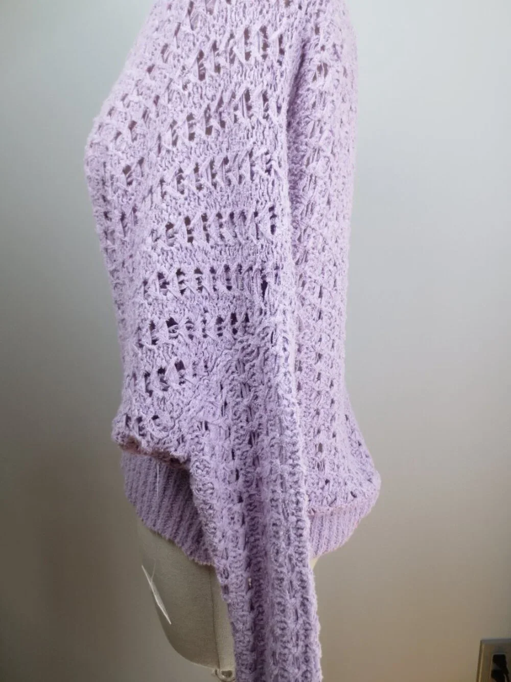 Free People Best Of You Slouchy Oversized Open Weave Knit V-Neck Sweater Sm NWT - Picture 4 of 13